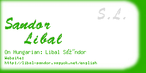 sandor libal business card